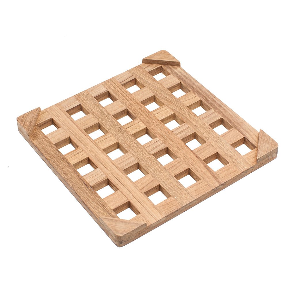 Whitecap Teak Large Square Trivet - 8" - Get Tight Gear
