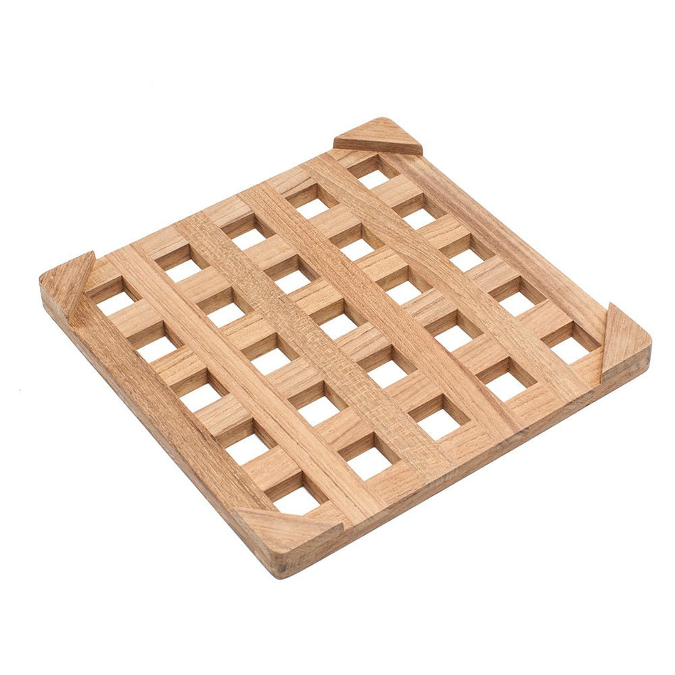 Whitecap Teak Large Square Trivet - 8" - Get Tight Gear