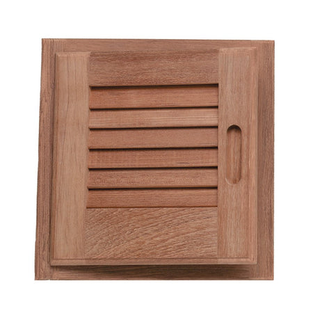 Whitecap Teak Louvered Door & Frame - Left Hand - 12" x 12" - Get Tight Gear