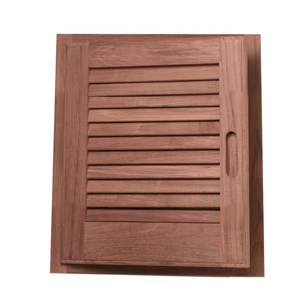 Whitecap Teak Louvered Door & Frame - Left Hand - 15" x 15" - Get Tight Gear