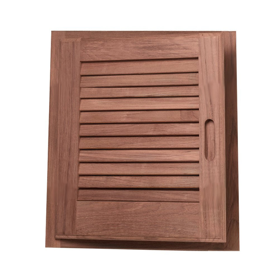 Whitecap Teak Louvered Door & Frame - Left Hand - 15" x 15" - Get Tight Gear
