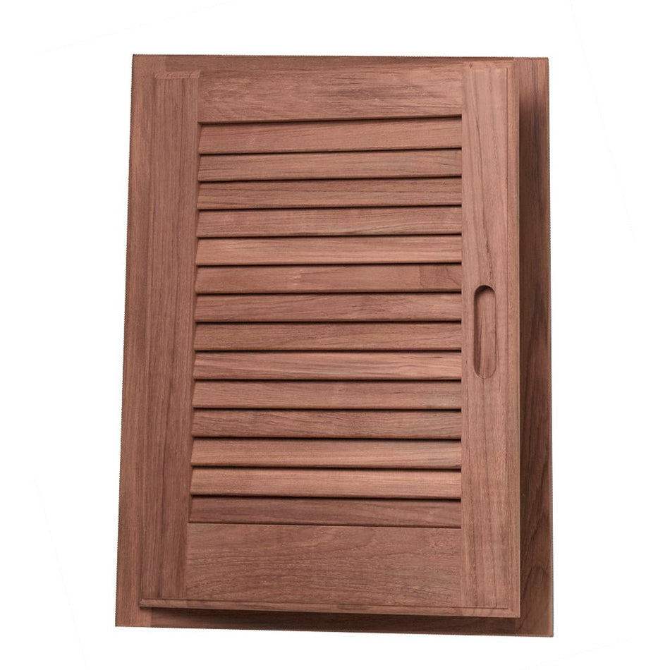 Whitecap Teak Louvered Door & Frame - Left Hand - 15" x 20" - Get Tight Gear