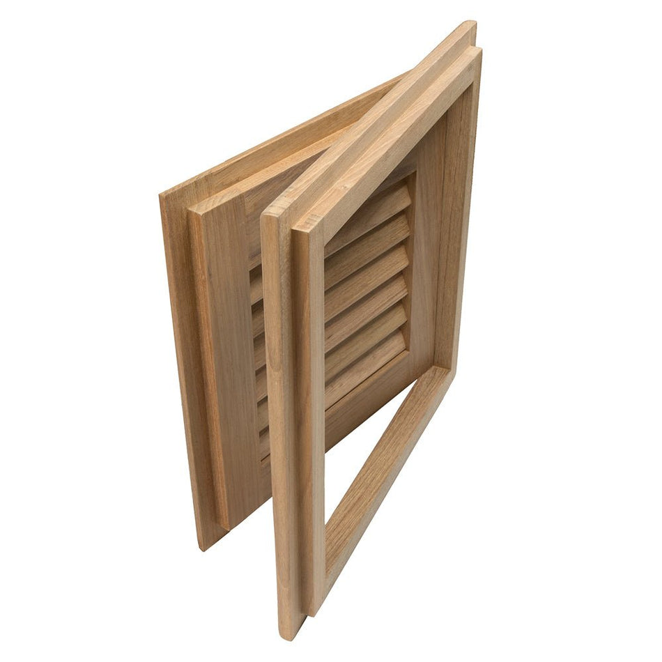 Whitecap Teak Louvered Door & Frame - Right Hand - 12" x 12" - Get Tight Gear