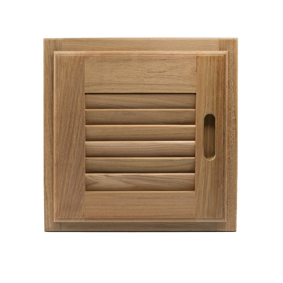 Whitecap Teak Louvered Door & Frame - Right Hand - 12" x 12" - Get Tight Gear