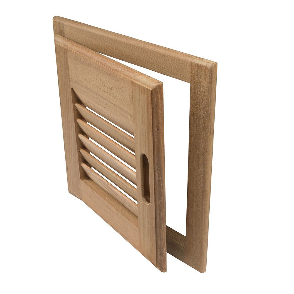 Whitecap Teak Louvered Door & Frame - Right Hand - 12" x 12" - Get Tight Gear