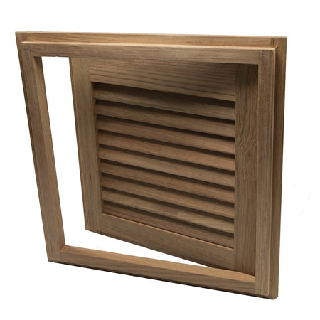 Whitecap Teak Louvered Door & Frame - Right Hand - 15" x 15" - Get Tight Gear