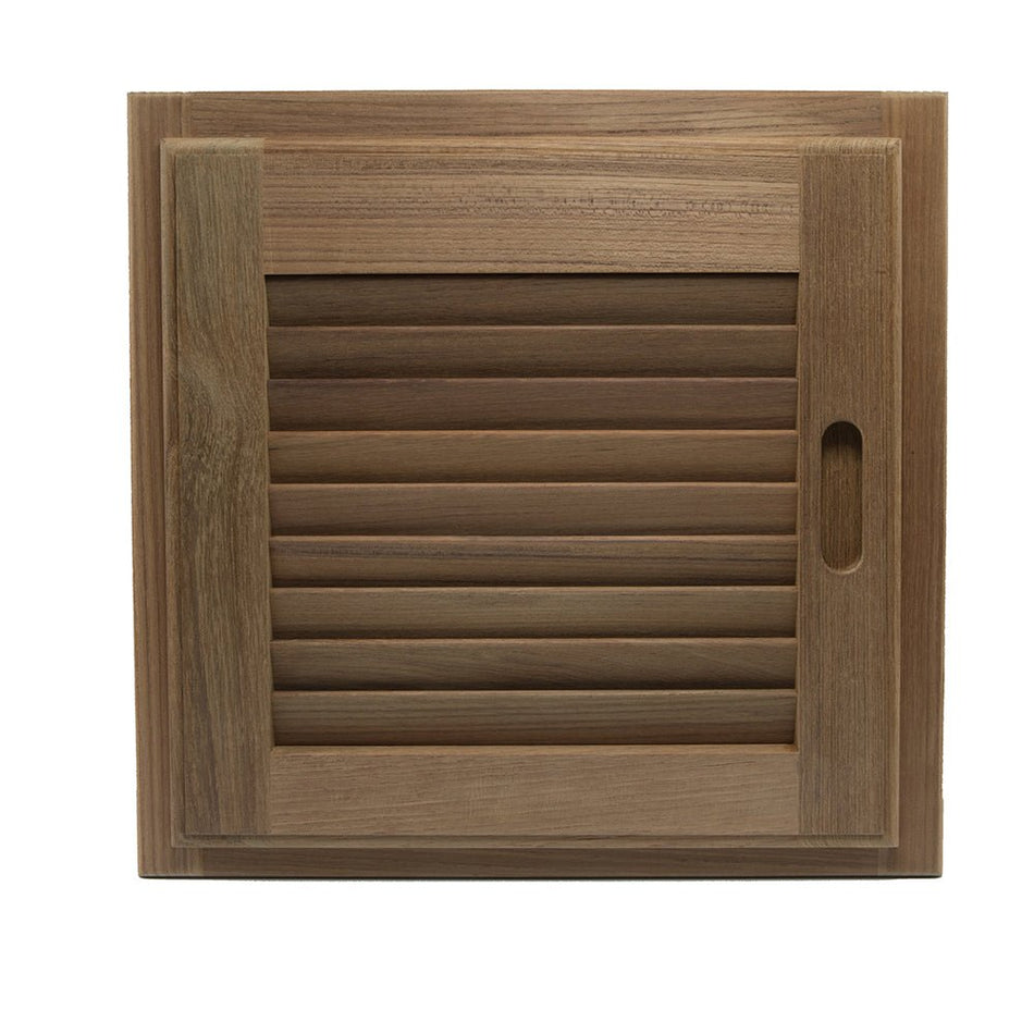 Whitecap Teak Louvered Door & Frame - Right Hand - 15" x 15" - Get Tight Gear