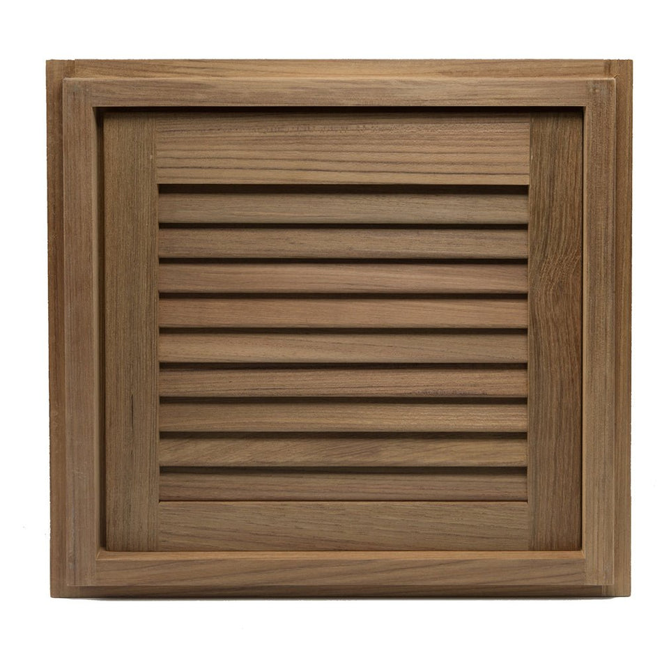 Whitecap Teak Louvered Door & Frame - Right Hand - 15" x 15" - Get Tight Gear
