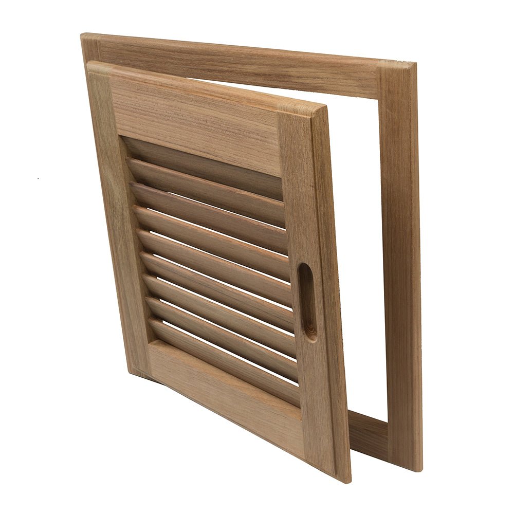Whitecap Teak Louvered Door & Frame - Right Hand - 15" x 15" - Get Tight Gear