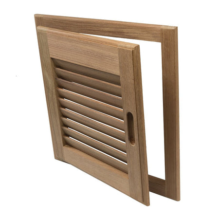 Whitecap Teak Louvered Door & Frame - Right Hand - 15" x 15" - Get Tight Gear