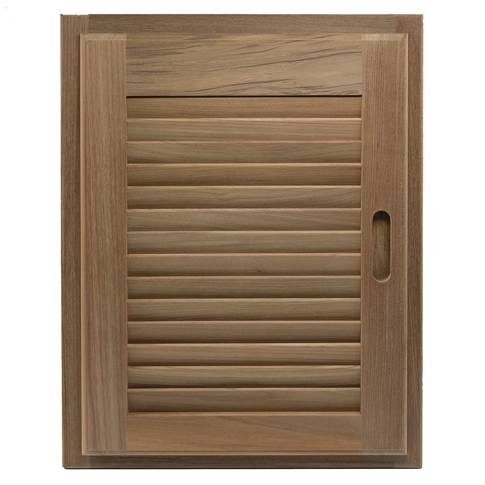 Whitecap Teak Louvered Door & Frame - Right Hand - 15" x 20" - Get Tight Gear