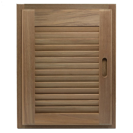 Whitecap Teak Louvered Door & Frame - Right Hand - 15" x 20" - Get Tight Gear