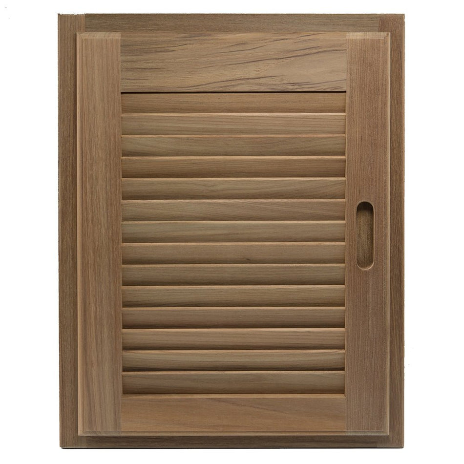 Whitecap Teak Louvered Door & Frame - Right Hand - 15" x 20" - Get Tight Gear