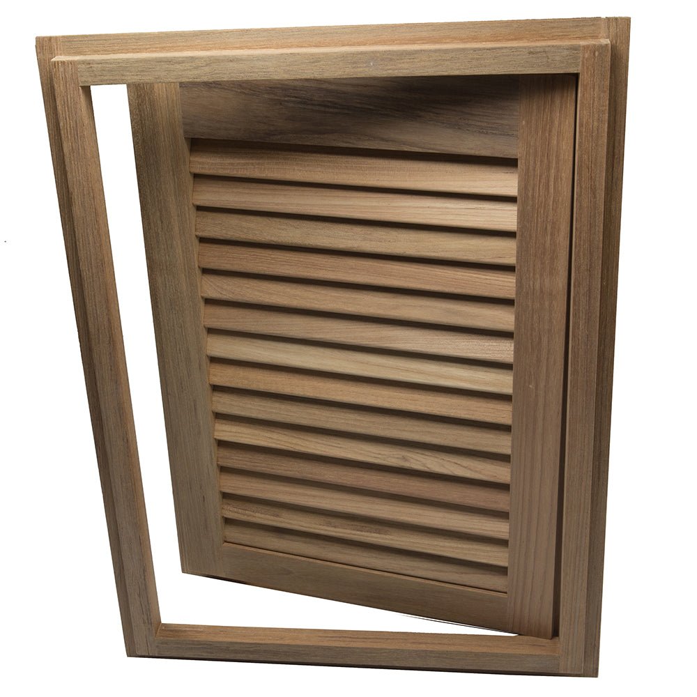 Whitecap Teak Louvered Door & Frame - Right Hand - 15" x 20" - Get Tight Gear