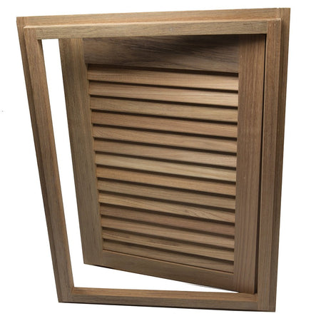 Whitecap Teak Louvered Door & Frame - Right Hand - 15" x 20" - Get Tight Gear