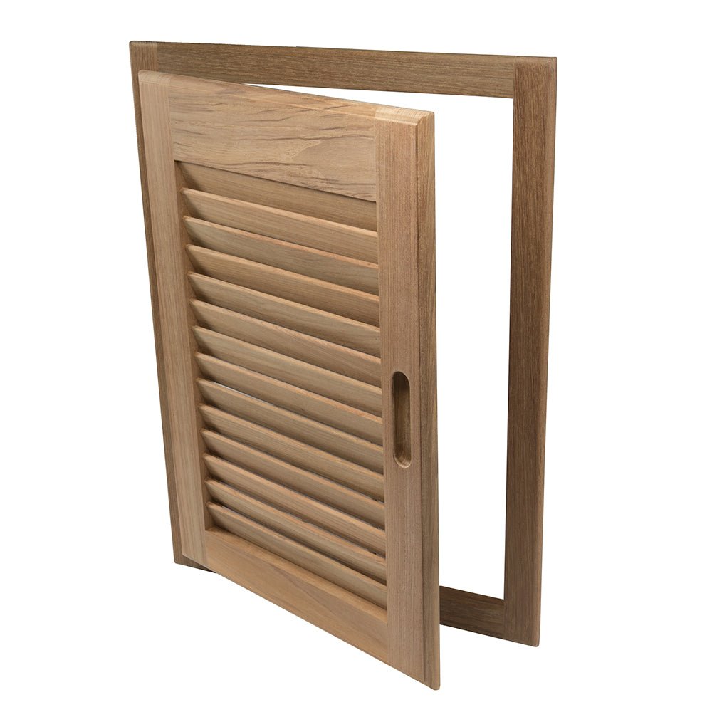 Whitecap Teak Louvered Door & Frame - Right Hand - 15" x 20" - Get Tight Gear