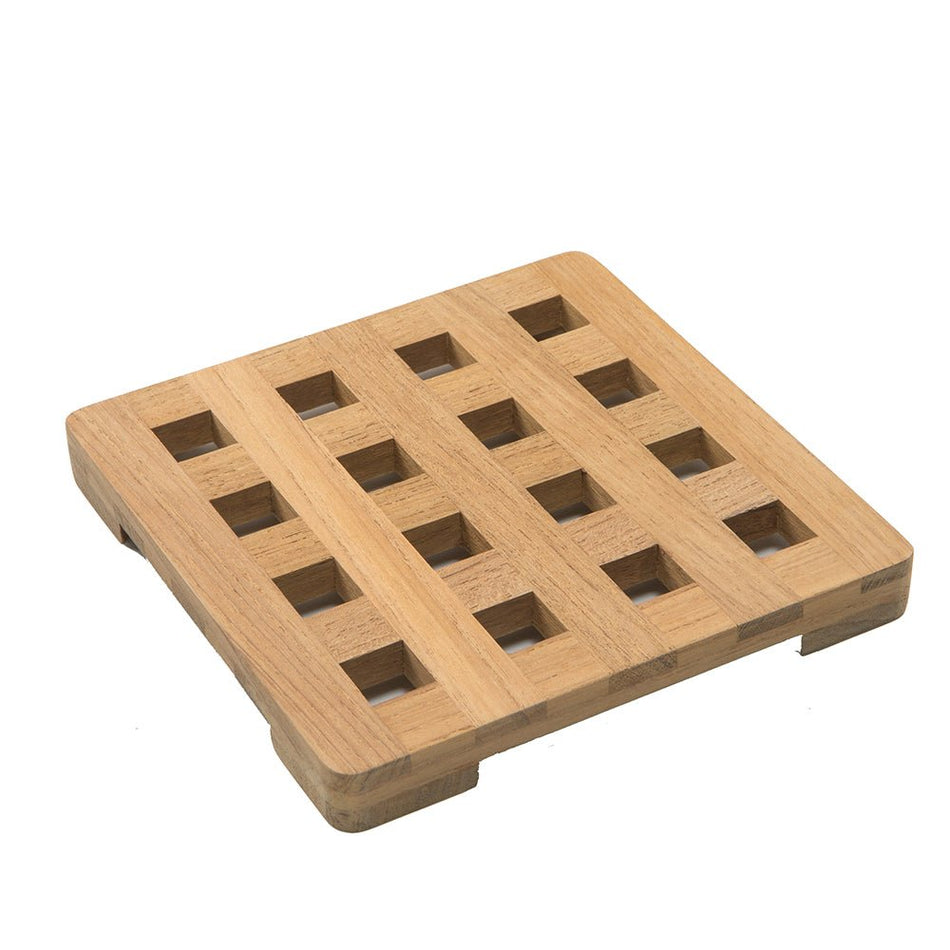 Whitecap Teak Small Square Trivet - 6" - Get Tight Gear