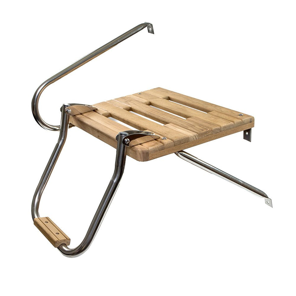 Whitecap Teak Swim Platform w/Ladder f/Outboard Motors - Get Tight Gear