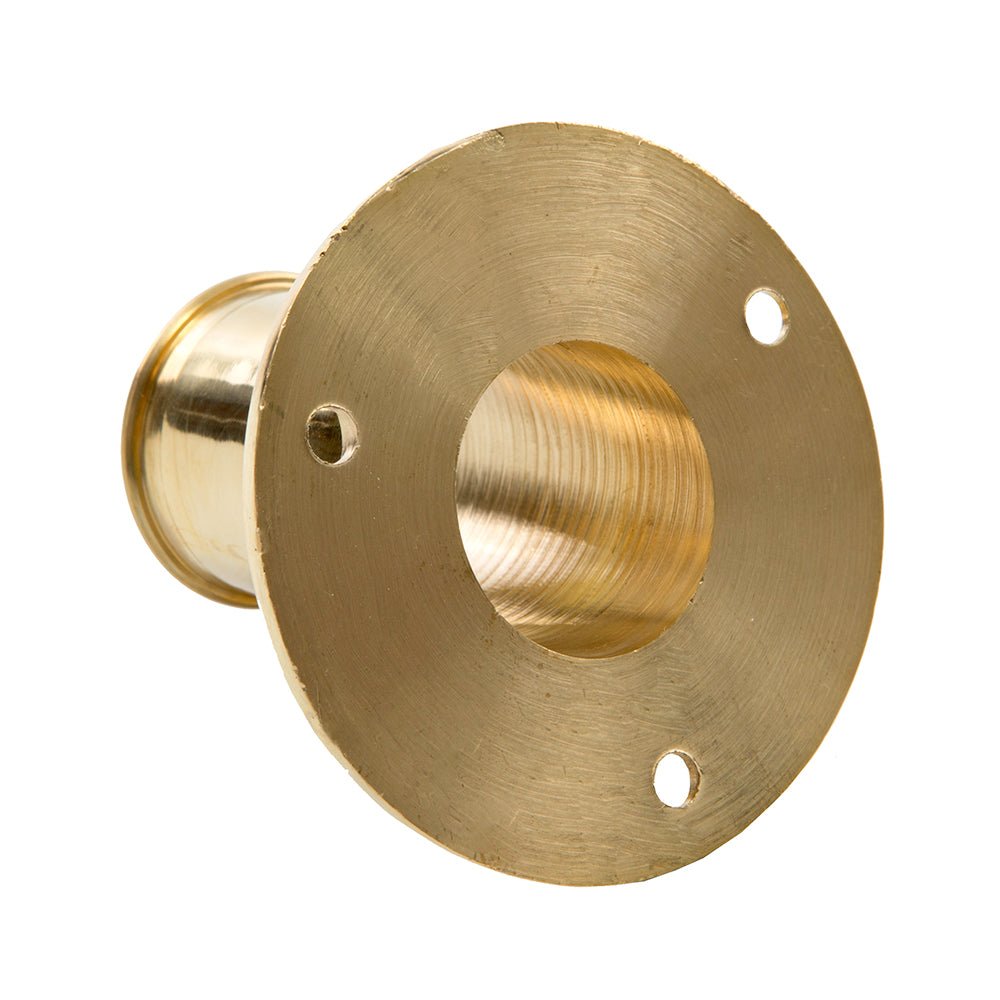 Whitecap Top Mount Flag Pole Socket - 1" ID - Polished Brass - Get Tight Gear