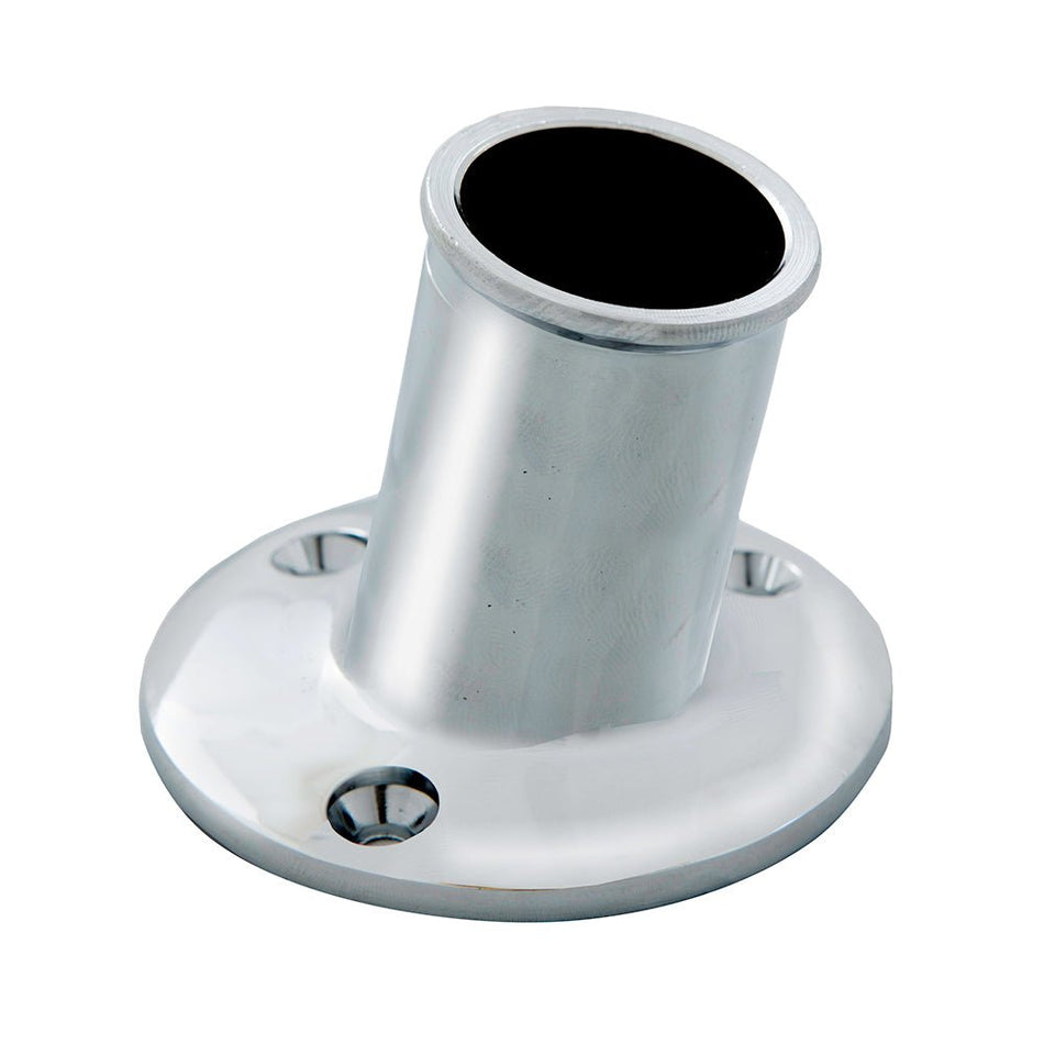 Whitecap Top - Mounted Flag Pole Socket CP/Brass - 1" ID - Get Tight Gear