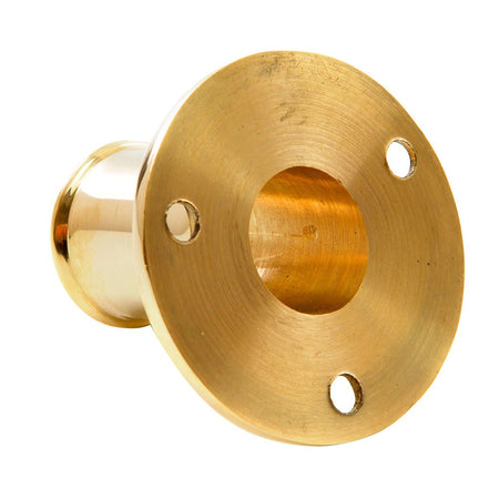 Whitecap Top - Mounted Flag Pole Socket Polished Brass - 3/4" ID - Get Tight Gear