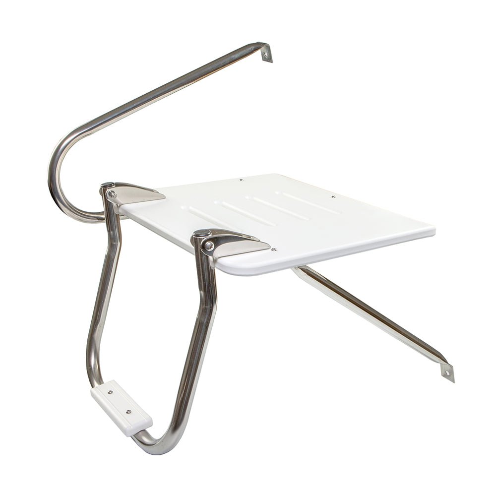 Whitecap White Poly Swim Platform w/Ladder f/Outboard Motors - Get Tight Gear