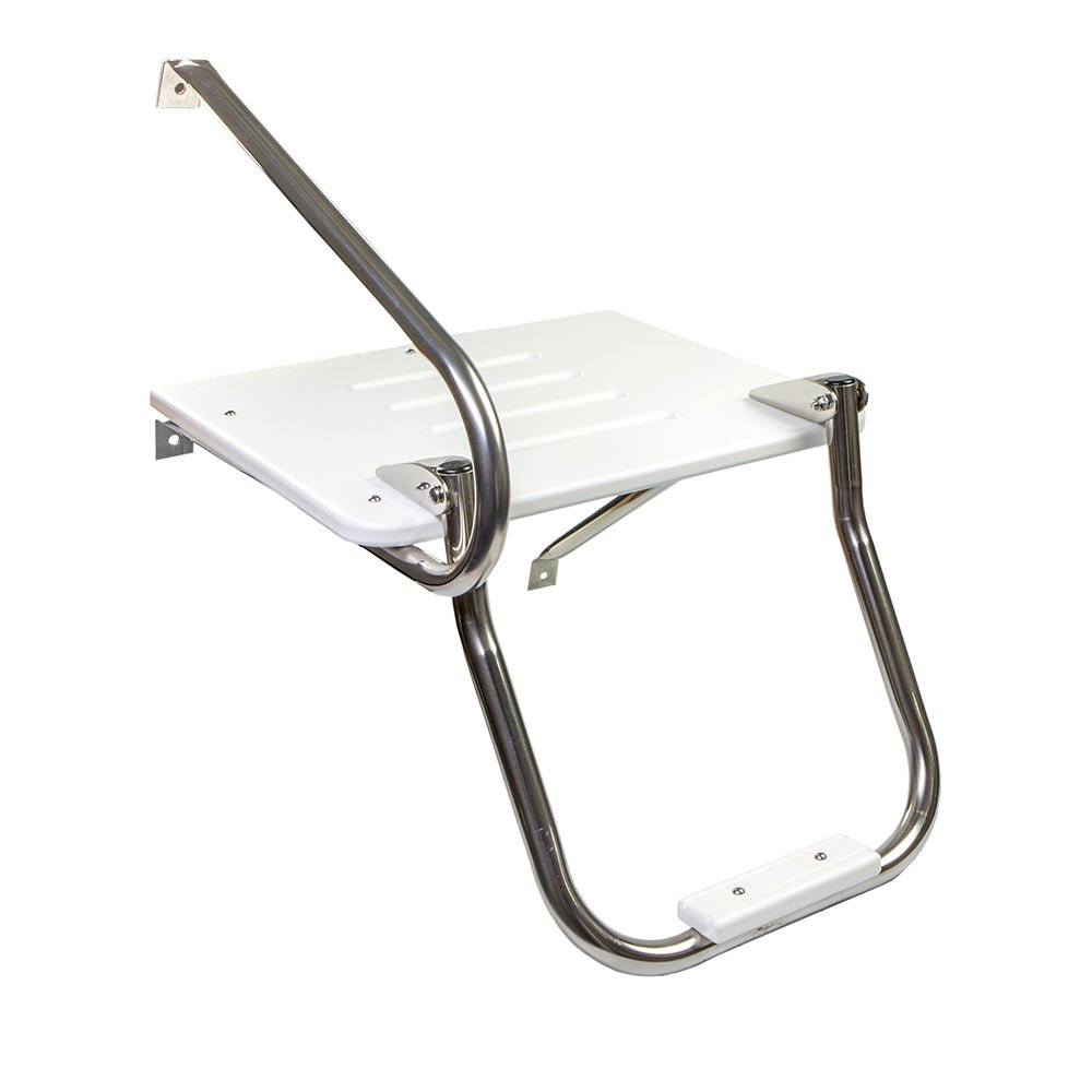 Whitecap White Poly Swim Platform w/Ladder f/Outboard Motors - Get Tight Gear