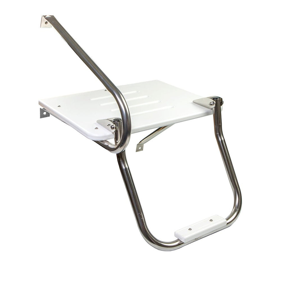 Whitecap White Poly Swim Platform w/Ladder f/Outboard Motors - Get Tight Gear
