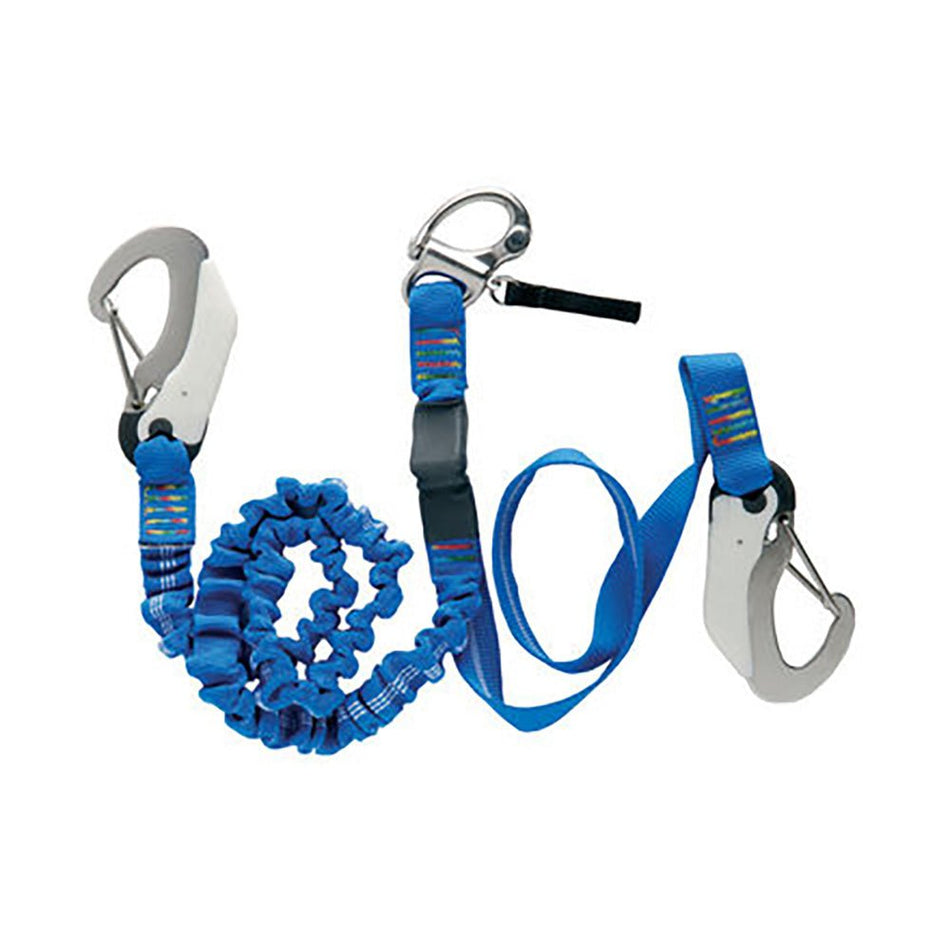 Wichard Double Releasable Elastic Tether Fixed Line w/3 Hooks - Get Tight Gear