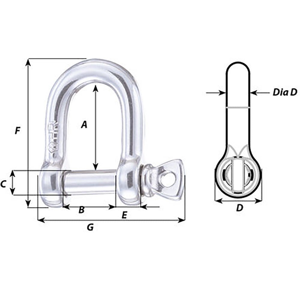 Wichard HR D Shackle - Diameter 15/64" - Get Tight Gear