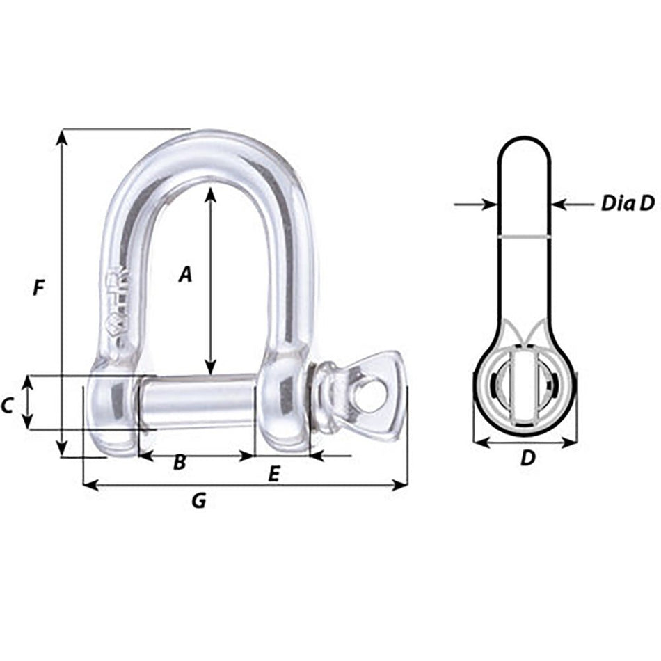 Wichard HR D Shackle - Diameter 15/64" - Get Tight Gear