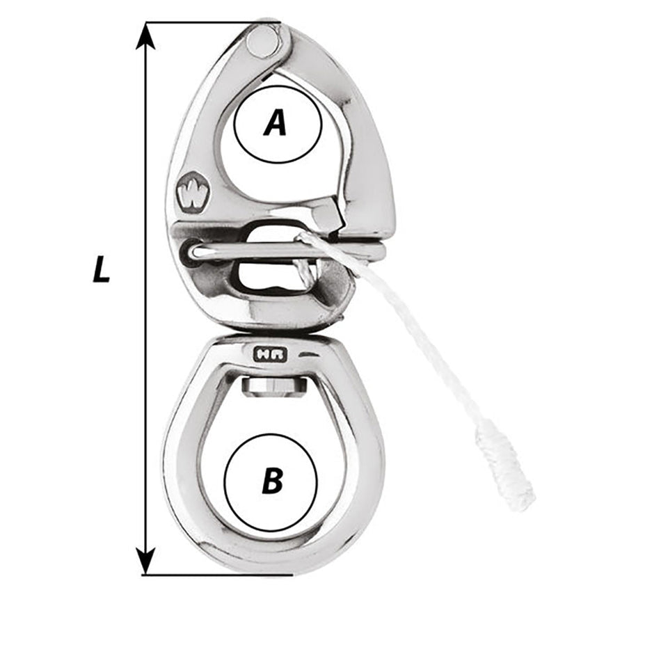 Wichard HR Quick Release Snap Shackle With Large Bail - 145mm Length - 5 - 45/64" - Get Tight Gear
