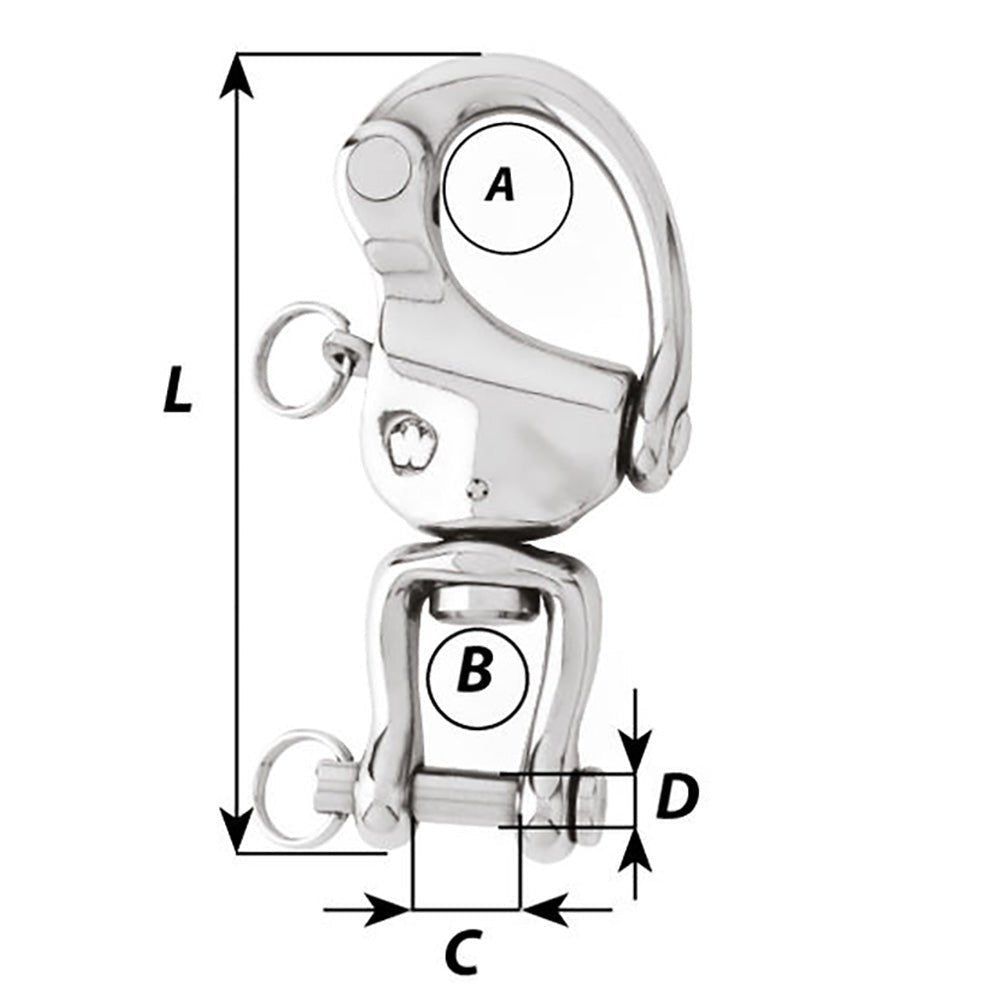 Wichard HR Snap Shackle With Clevis Pin Swivel - 120mm Length - 4 - 23/32" - Get Tight Gear