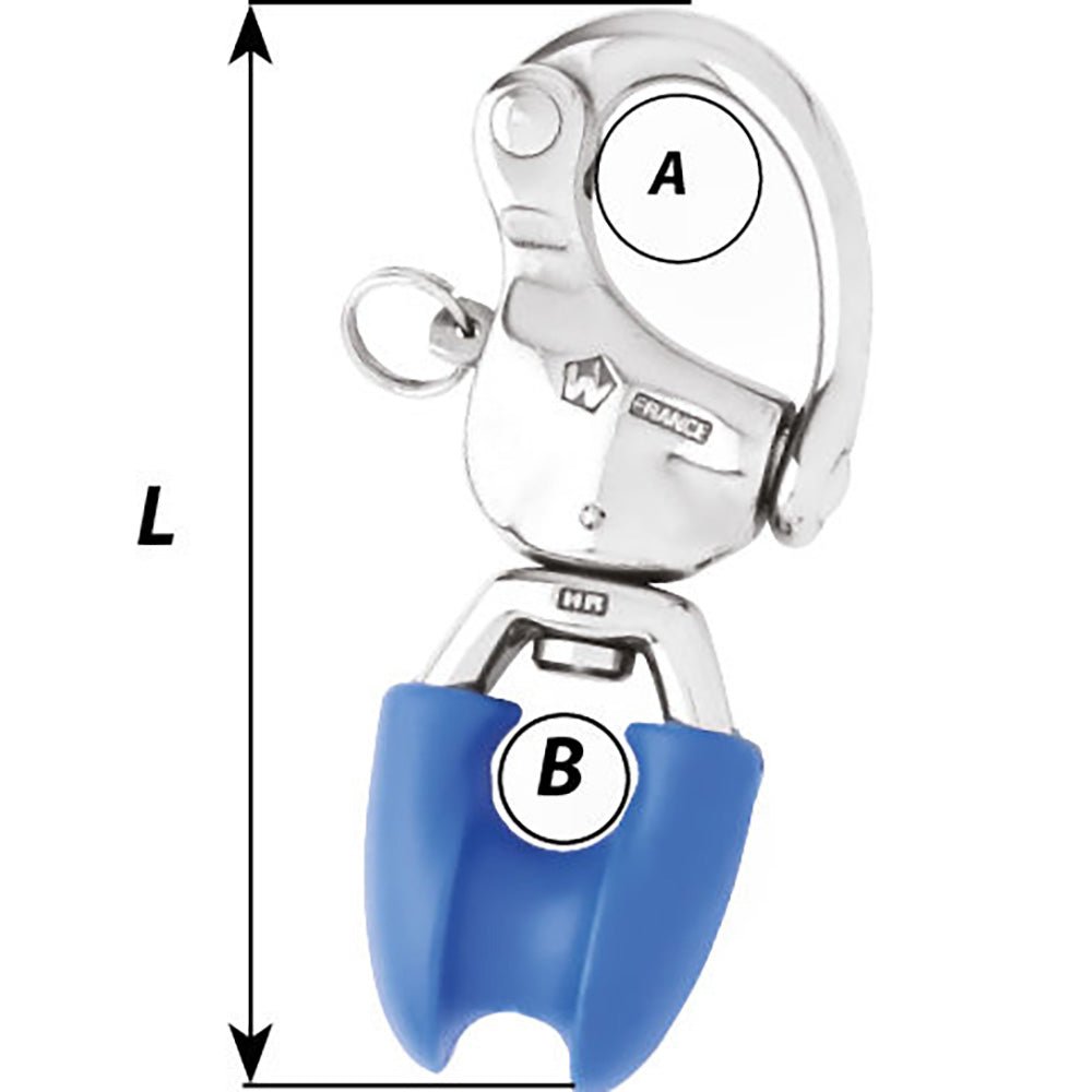 Wichard HR Snap Shackle w/Thimble Eye - Length 3 - 3/4" - Get Tight Gear