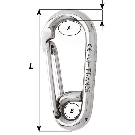 Wichard Symmetric Carbin Hook - 120mm Length - 15/32" - Get Tight Gear