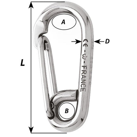 Wichard Symmetric Carbin Hook - 120mm Length - 15/32" - Get Tight Gear