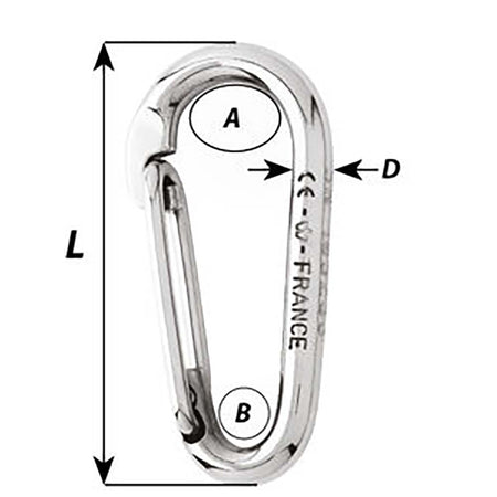 Wichard Symmetric Carbin Hook Without Eye - Length 120mm - 15/32" - Get Tight Gear