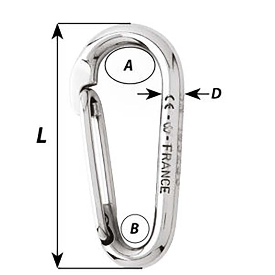 Wichard Symmetric Carbin Hook Without Eye - Length 120mm - 15/32" - Get Tight Gear