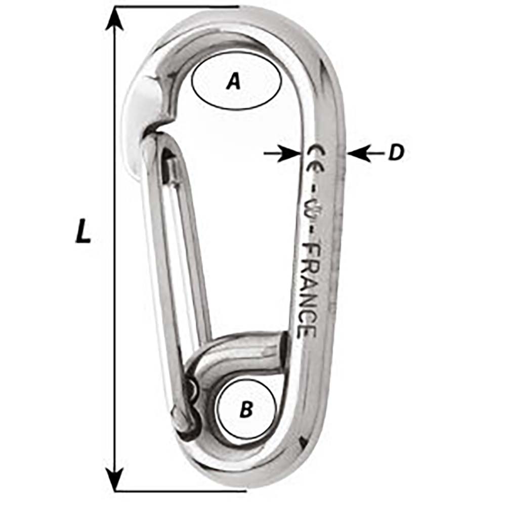 Wichard Symmetric Carbine Hook - Length 100mm - 13/32" - Get Tight Gear