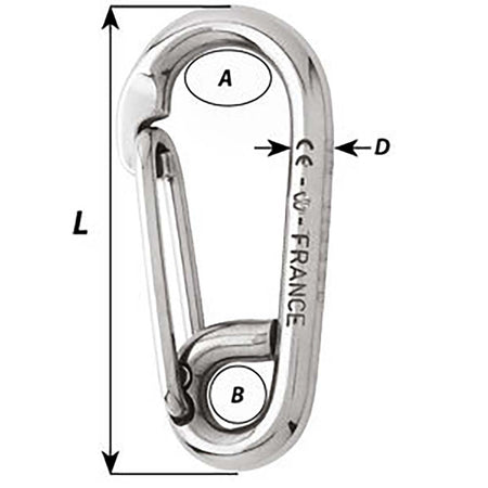 Wichard Symmetric Carbine Hook - Length 100mm - 13/32" - Get Tight Gear