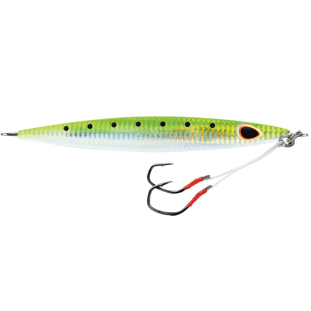 Williamson Kensaki 280 Jig - 7.25" - 9 - 7/8oz - UV Green Sardine Zebra - Get Tight Gear