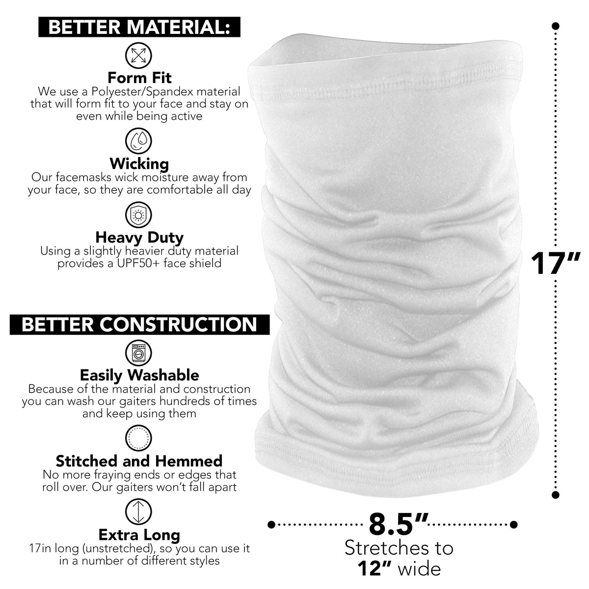 WindRider Gaiter - White - Get Tight Gear