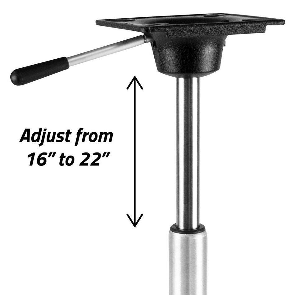 Wise King Pin Power Rise Pedestal - Adjusts 16" to 22 - 3/8" - Get Tight Gear