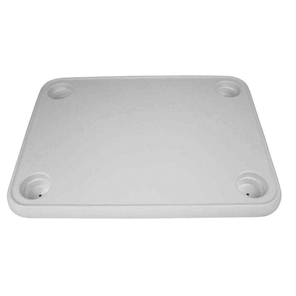 Wise White Rectangular Table - 4 Drink Holders w/Pedestal - Get Tight Gear