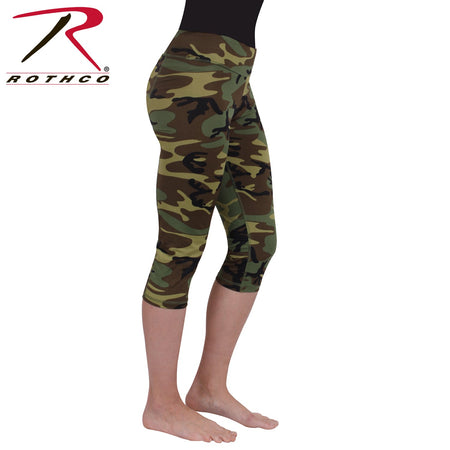 Womens Camo Workout Performance Capris Woodland Camo Size 2XL - Get Tight Gear