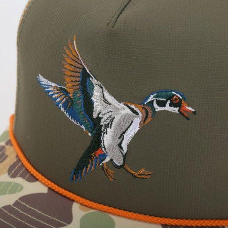 Wood Duck Hat Rope Cap 5 - Panel Ridgeline Mesh Back - Get Tight Gear