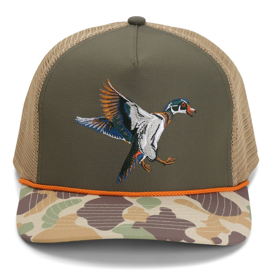 Wood Duck Hat Rope Cap 5 - Panel Ridgeline Mesh Back - Get Tight Gear