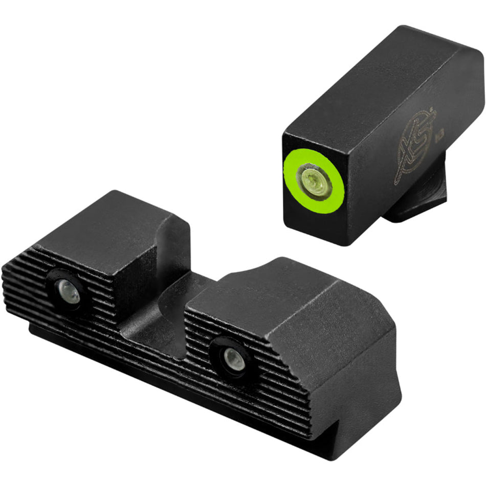 XS Sights R3D 2.0 Pistol Sights Green Glock STD.HT.17,19,22 - 24,26,27,31 - 36,38 - Get Tight Gear