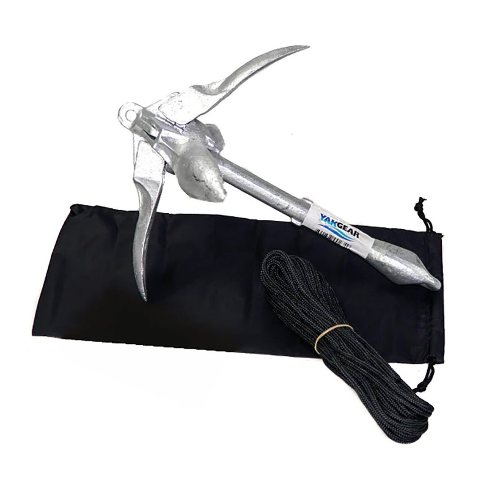 YakGear 3.3lb Grapnel Anchor Kit w/Storage Bag - Get Tight Gear