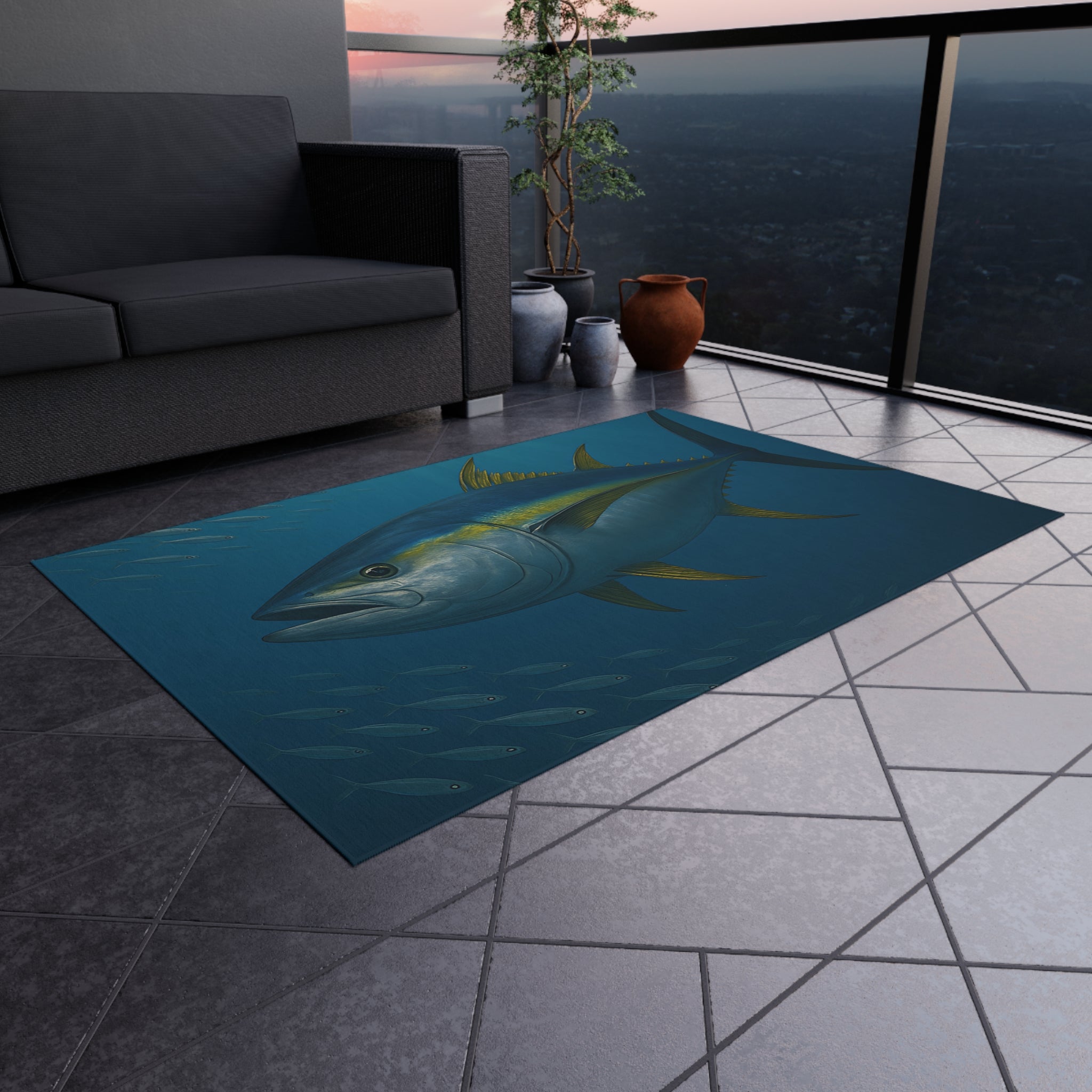 Yellow Fin Tuna Outdoor Rug - Get Tight Gear